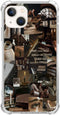 Aesthetic Collage Phone Case for iPhone 15 Plus, Vintage Old Church Books Pattern, Unique Soft TPU Bumper