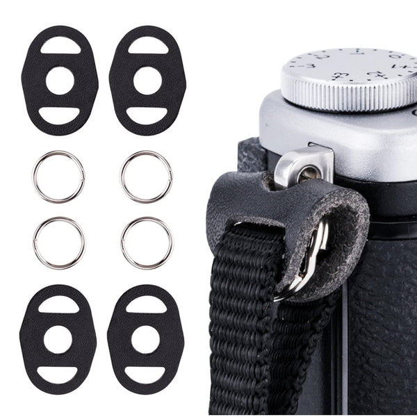 2 Pairs Camera Strap Eyelet Split O Ring & Leather Cover for Leica Q3 A6700 A6600 A6500 A6400 A6300 A6100 A6000 A7RIV