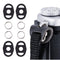 2 Pairs Camera Strap Eyelet Split O Ring & Leather Cover for Leica Q3 A6700 A6600 A6500 A6400 A6300 A6100 A6000 A7RIV