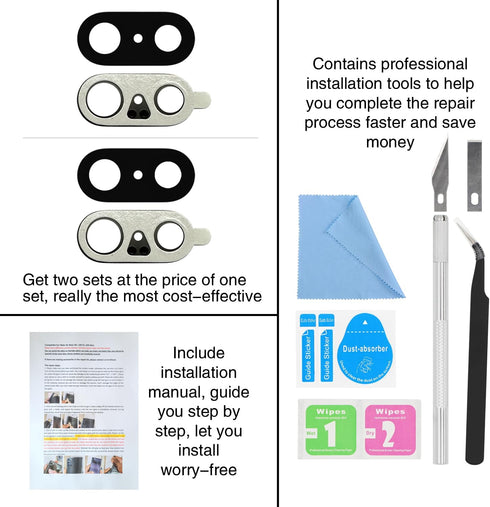 2 PCS ASDAWN Back Rear Camera Lens Glass Replacement for Google Pixel 7 with Pre-Installed Adhesive, 6.3 Inches Pixel 7