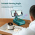 JTEMAN Cell Phone Stand with Wireless Bluetooth Speakers, Angle Adjustable Strong Pedestal Phone Stand for Desk, HD
