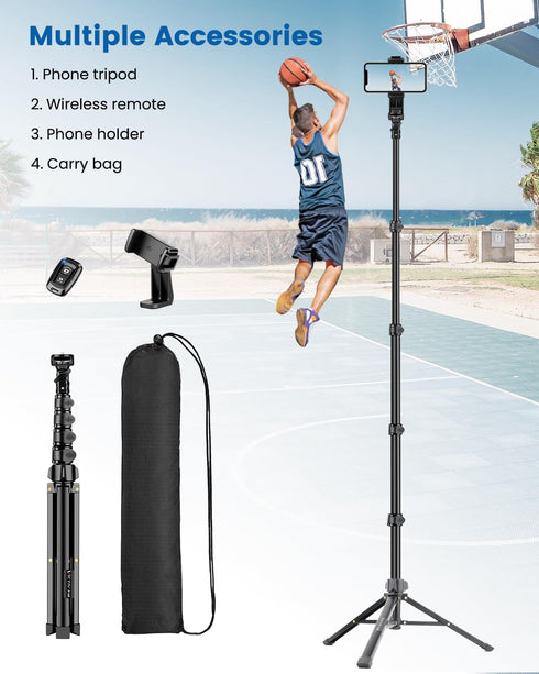 Victiv 72" Phone Tripod, Camera Stand Tripod with Remote and Phone Holder, Stable & Adjustable Tall, Suit