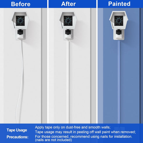 ZhiYo 68in Cord Hider Wall for One Cord, Easy Install Cable Cover, White Cable Raceway for Cord Management