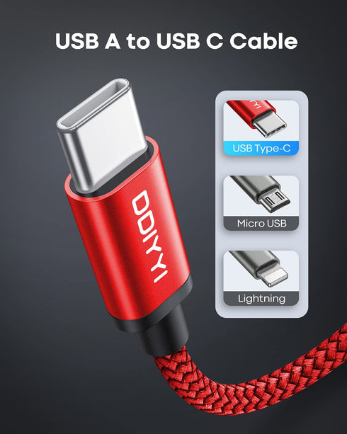 USB Type C Charger Cable 10FT 3 Pack for Kindle Fire HD 7 2022, 10 9th 2019, 8 10th 2020, Paperwhite 11th 2021, Samsung