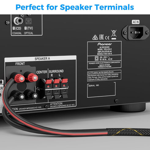 Mygatti 14/2 35 14AWG 2 Speaker Wire Feet, Gauge Speaker Cable, Direct Burial, Durable Nylon Braided, in Wall