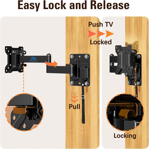 Mounting Dream Lockable RV TV Mount for 10-26 Inch Flat Screen, Quick Release Lock, VESA 100x100mm, 33 lbs