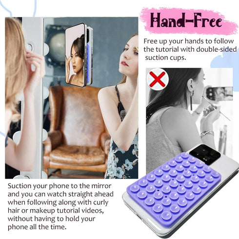 LvShuLiangPin Silicone Suction Cup Phone Case Mount Double Sided, Hands-Free Strong Grip Silicon Phone Holder