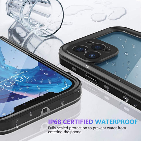 Waterproof Case for iPhone 12 Pro 6.1 inch, Full Body Sealed Cover with Built-in Screen Protector, IP68 Waterproof