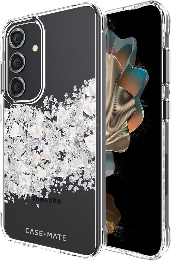Case-Mate Samsung Galaxy S24 Case - 6.2", Touch of Pearl, 12ft Drop Protection, Luxury Bling Glitter Case