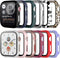 12 Pack Tempered Glass Screen Protector for Apple Watch Series 8 & 7 41mm, JZK Hard PC Full Coverage Slim Guard Bumper