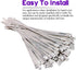 Swpeet 50Pcs Stainless Steel Exhaust Strap Wrap, 5.9 Inch Coated Locking Cable Zip Ties for Automotive Parts