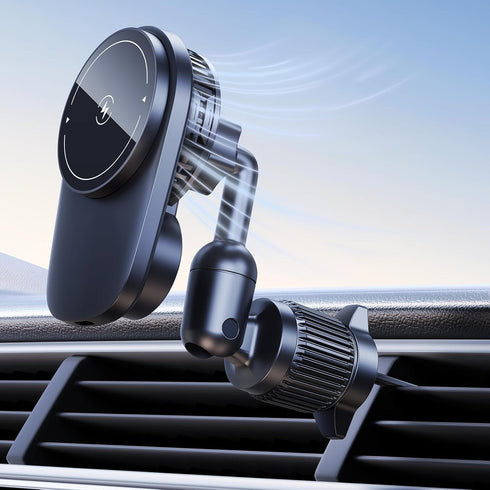 DICMKY Long-arm Wireless Magnetic Car Phone Holder Mount with Cooling Fan & RGB