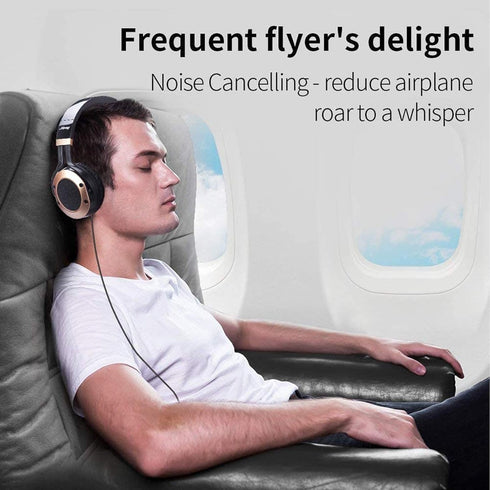 MONODEAL Active Noise Cancelling Headphones with Microphone, Folding Lightweight Travel Headsets, Hi-Fi Deep Bass