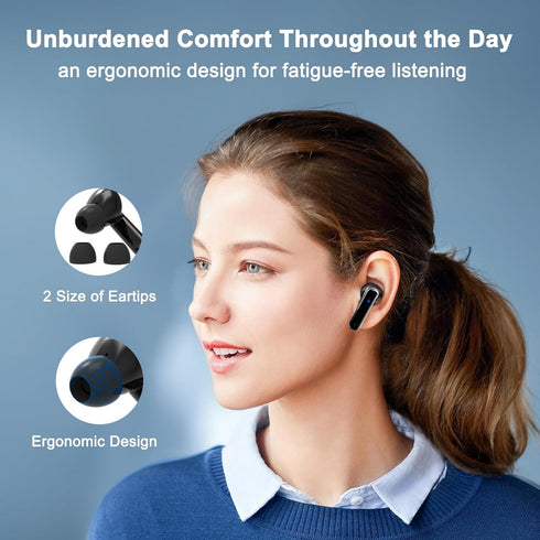 Wireless Earbuds, True Wireless Bluetooth 5.3 Ear Buds with Charging Case for iPhone Android Smart Cellphones