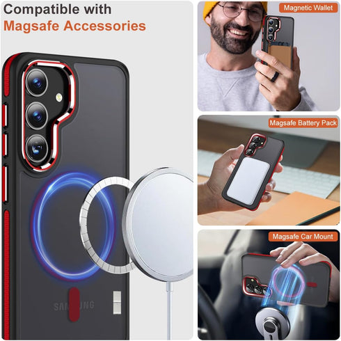 Magnetic Case for Samsung Galaxy S24+ Plus 5G, Color Match Cover, Compatible with MagSafe, Anti-Slip TPU Edge