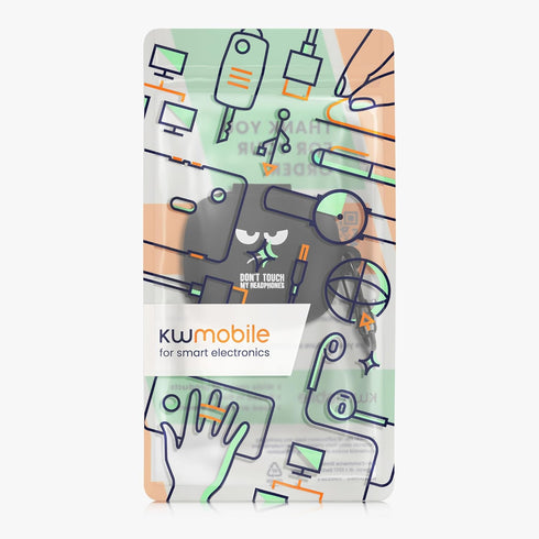 kwmobile Silicone Case Compatible with JBL Live Pro 2 TWS Case Cover, Don't Touch My Headphones