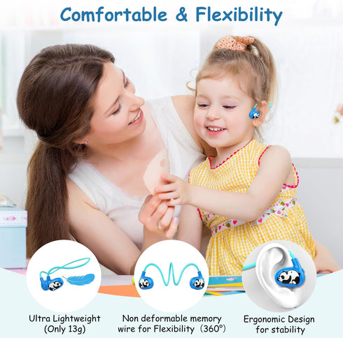 iDIGMALL Bluetooth 5.4 Kid Headphones, Open Ear Headphone with Noise-Cancelling Mic for Children, 13g Ultra-Light