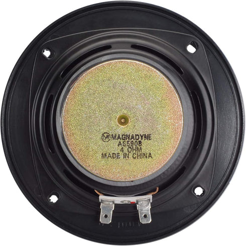 Magnadyne 4 Inch Black Dual Cone Audio Speakers with Grills and Mount Screws