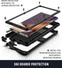 Aluminum Metal Waterproof Case for Samsung Galaxy Note 20 Ultra, Shockproof Military Heavy Duty Sturdy Protector, Black