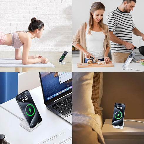 Pixel Fast Wireless Charger, 15W Charging Stand for Google Pixel 8a/8/8 Pro/7a/7 Pro/6 Pro, Android & Samsung Galaxy