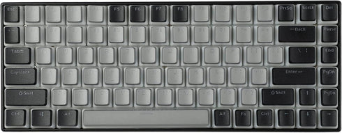 YMDK 128 PBT Double Shot ANSI ISO OEM Profile Pudding Keycaps for MX Mechanical Keyboard 61 68 87 104 (128 Black Gray)