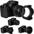 Veatree 67mm Lens Hood Set, Collapsible Rubber with Filter Thread, Reversible Tulip Flower Hood, Center Pinch Cap &