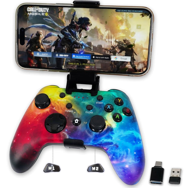 WZUICOV Bluetooth Mobile Game Controller for iPhone, iPad, Android, Switch, PC, Mac, TV Box, Tesla, with USB Wireless