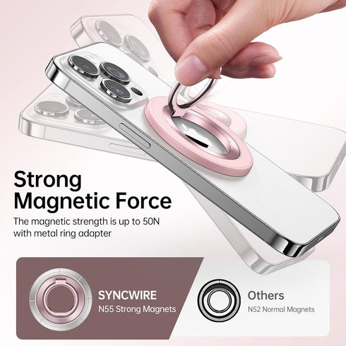 SYNCWIRE 360 17 16 15 14 13 12 Magnetic Phone Ring Holder for MagSafe, Rotation Cell Phone Grip Stand Finger Ring