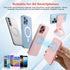 Gugxiom 16/15/14/13/12(Pink) Phone Stand, Foldable Magnetic Phone Tripod, Angle Adjustment & Strong Magnets PU Leather