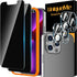 UniqueMe Privacy Screen Protector for iPhone 13 Pro Max, Tempered Glass & Camera Lens, Anti-Spy, Easy Install, 2+2 Pack.