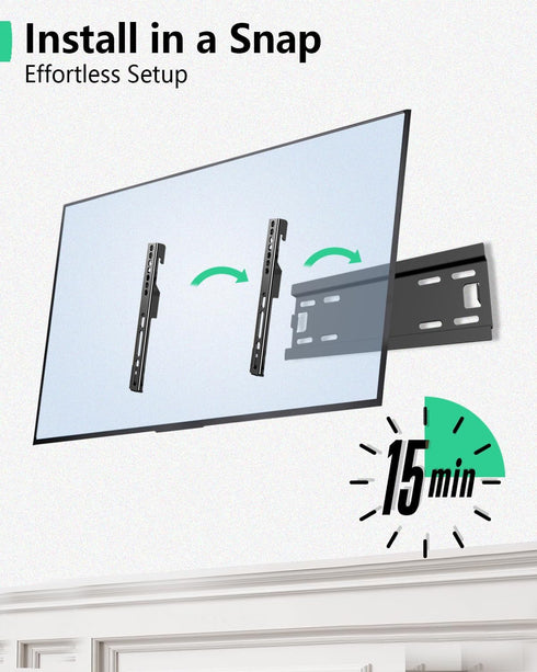 Fixed TV Wall Mount for 14-43 Inches Flat Screen TVs, Low Profile Bracket Holds Up to 55lbs, Max VESA 200x200mm