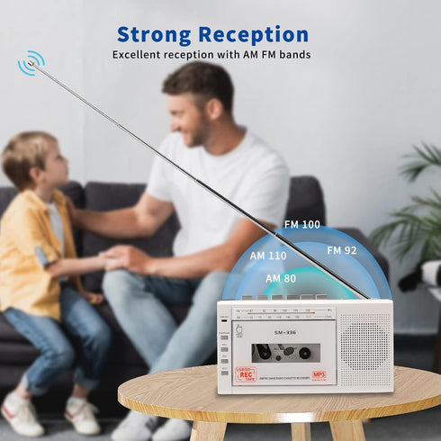 Cassette Cassette 4 SEMIER Small Player Recorder, to Digital Converter via USB or Micro SD Card, Powered by AC or AA