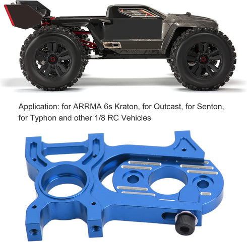 2 6s 1/8 Dilwe RC Motor Mount, Aluminum Alloy Motor Mount Seat Holder Piece Design Motor Fixed Holder Seat RC Car Part
