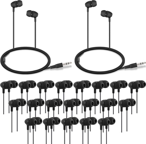 Macarrie 20 Pack Kids Earbuds Bulk 3.5mm Wired Earphones without Mic for School, Classroom, Students, Adults Gifts,