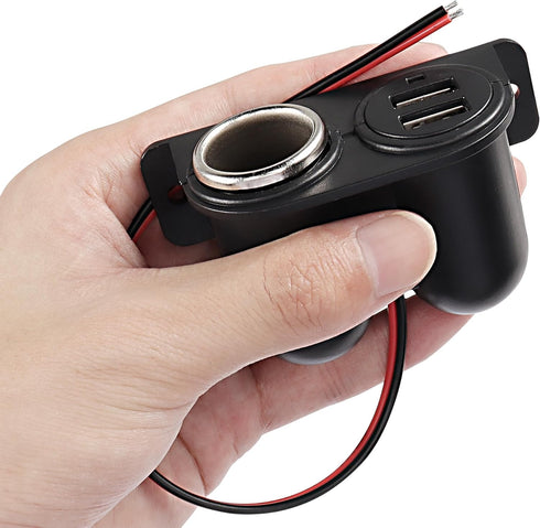 MEIRIYFA Dual USB Cigarette Lighter Socket Power Outlet Car Charger, 3.1A Dual USB + Cigarette Lighter 12/24V Power Adapter Replacement for Vehicle Truck SUV Motorcycle Boat by MEIRIYFA