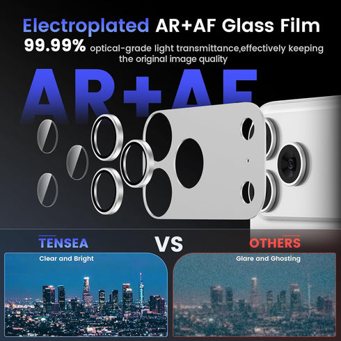 17 Tensea for iPhone Pro Max Camera Lens Protector, Metal Aluminum Alloy Tempered Glass Cover Camera Screen Protector