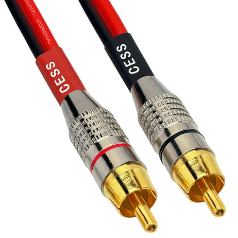 CESS-064-1f 2-Channel Speaker Cables to RCA Plugs Adapter (1 Foot)