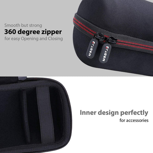 LTGEM Hard Case for JBL Pulse 4, Waterproof Portable Bluetooth Speaker, Travel Protective Carrying Bag (Black+Black).
