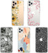 ICEDIO iPhone 11 Pro Case with Screen Protector, Clear with Colorful Floral Patterns, Slim Fit Acrylic Cover