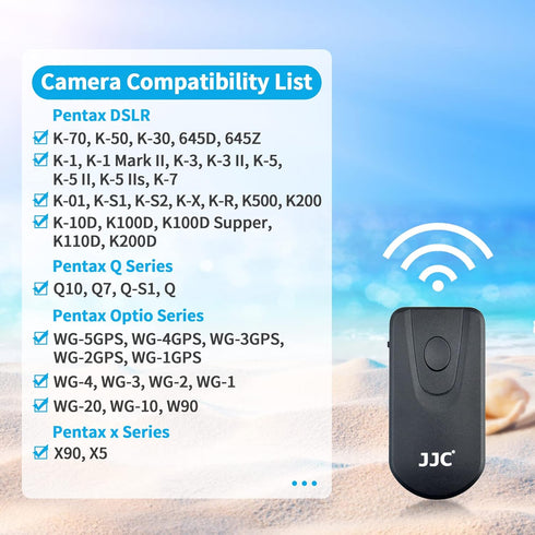 JJC Wireless Infrared Shutter Release Remote for Pentax K-70 K-30 K-5 II K-5 IIs K-3 II K-1 II K-S2 K-S1 645D 645Z