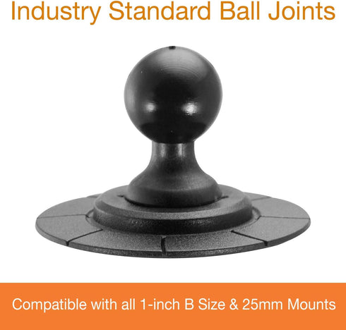iBOLT 25mm / 1 inch Ball to Strong VHB Adhesive Mount Base - Adapter for 1 inch / 25 mm mounts