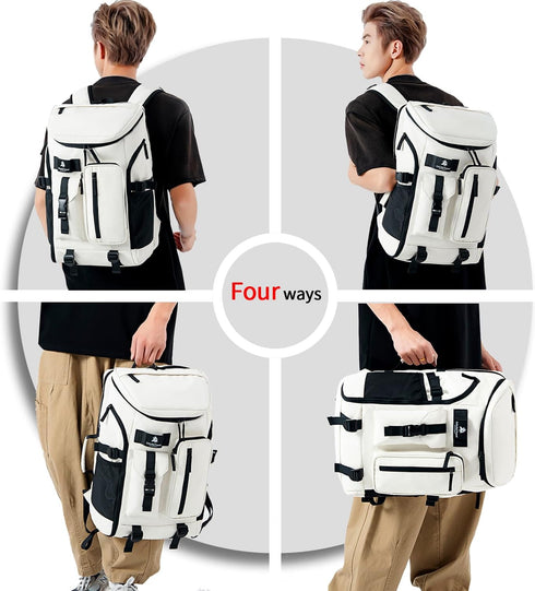 Backpack 4-Way Kalesi Gym Duffle Tennis Bag Waterproof with Shoes Compartment for travel Sport Hiking laptop (Grayish