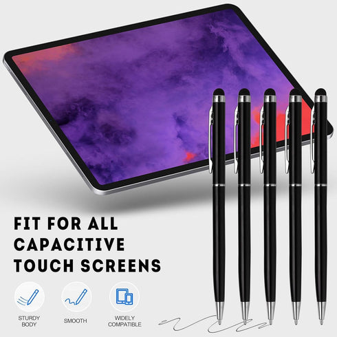 FIRCRE 15 Pack Pens-2 1 Stylus Pens for Touch Screens Stylus Pen Compatible with Phone Tablets Kindle and Black Ink