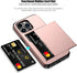 Nvollnoe for iPhone 13 Pro Case with Card Holder Heavy Duty Protective Dual Layer Shockproof Hidden Card Slot Slim Wallet Case for iPhone 13 Pro for Men&Women(Rose Gold)