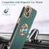 Design for iPhone 13 Case, 360° Rotatable Ring Holder Magnetic Kickstand, Soft Silicone Ultra Slim Edge Plating 6.1 Inch