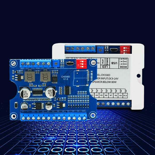 JRGKJCP 80W Vocie Playback Module,CH358D Low Lever Trigger 8MB DC 9-24V Sound Board