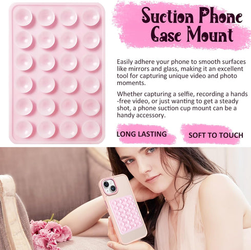 Galundge 2 Pack Silicone Suction Phone Case Mount, Non Slip Sticky Grip for Cellphone, Silicon Adhesive Suction Cup