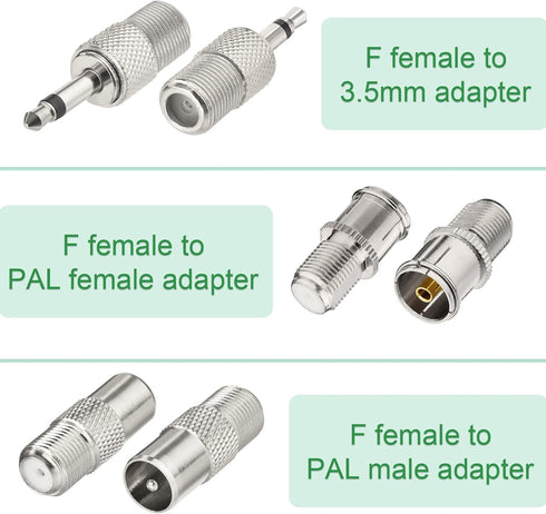 Superbat 75 FM Telescopic Antenna Kit Unbal F Type Connector DAB Radio Replacement Antenna for TV AM FM Radio Stereo