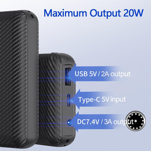 Heated Gilet Vest Jacket Portable Charger 20000mAh Power Bank, 7.4V 3A USB Battery Pack for iPhone, Samsung, Heated