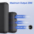 Heated Gilet Vest Jacket Portable Charger 20000mAh Power Bank, 7.4V 3A USB Battery Pack for iPhone, Samsung, Heated